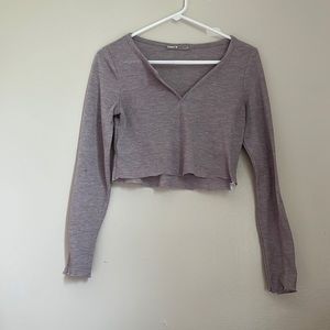 Light Purple Cropped Long Sleeve